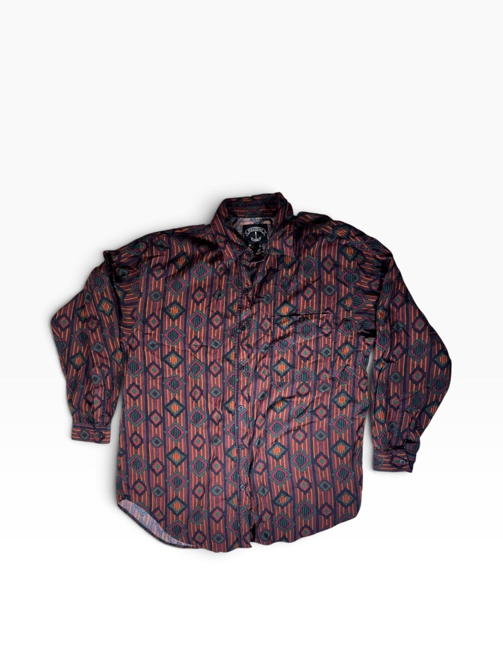 Vintage 1990s Woman's Solutions
Aztec Rayon Shirt Size L